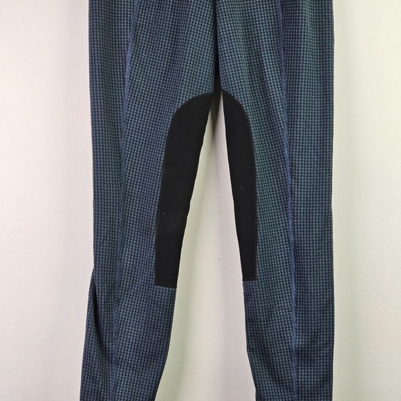 Kerrits Momentum Knee Patch Blue Houndstooth Tight Riding Breeches, Sz XS - Picture 5 of 9